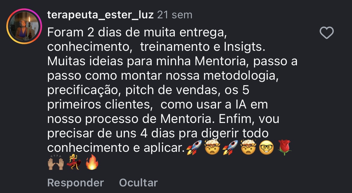 Depoimento Ester: método, preço e pitch, fechou 5 clientes